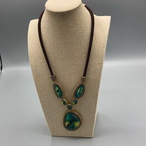 Chico’s green statement necklace rope